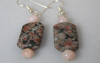 hypoallergenic crinoid jasper and peruvian opal earrings