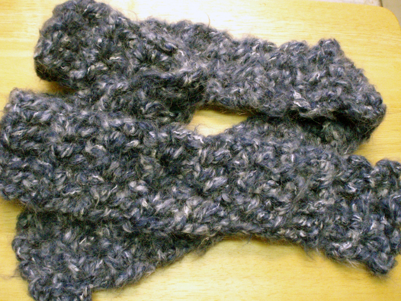 mohair blend crochet scarf