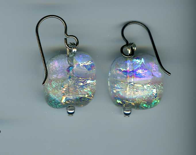 hypoallergenic dichroic glass earrings