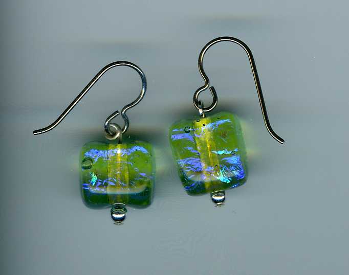 hypoallergenic dichroic glass earrings