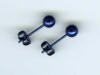 5mm titanium ball post earrings - anodized deep blue