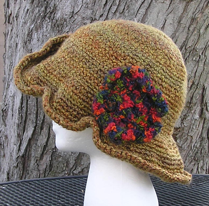 Flamboyant Aussie Crochet Hat with Zen Flower