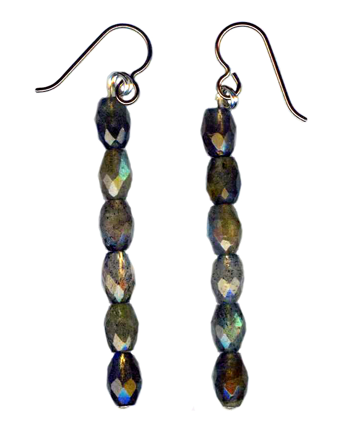 hypoallergenic labradorite bead earrings