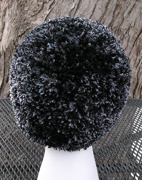 custom frosted mink crochet hat back view