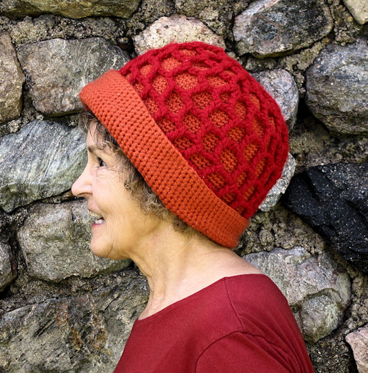 handcrafted custom hunter orange crocheted hat