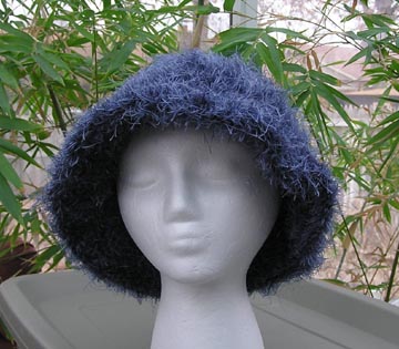 Wild Blue Faux Fur Crochet Hat