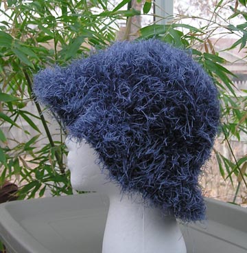 Wild Blue Faux Fur Crochet Hat