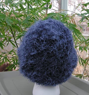 Wild Blue Faux Fur Crochet Hat