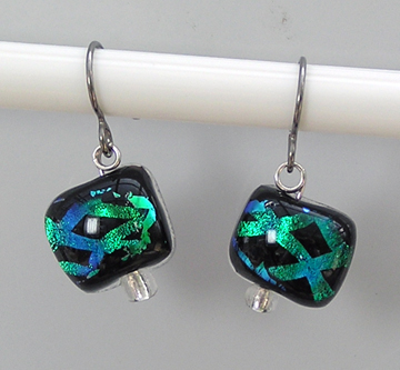 hypoallergenic dichroic glass earrings