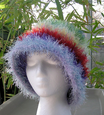 custom eyelash yarn crochet hat