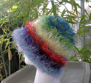 custom eyelash yarn crochet hat