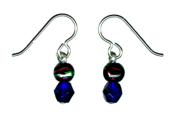 handcrafted iridescent bead hypoallergenic earrings
