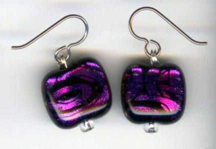 hypoallergenic dichroic glass earrings