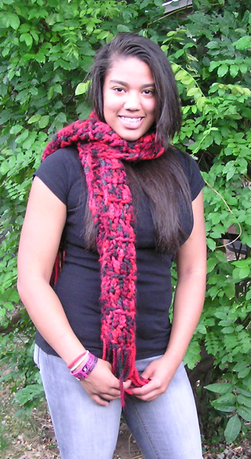 bulky handcrafted crocheted scarf