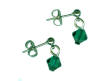 3mm titanium ball post earrings with green Swarovski Crystal drops