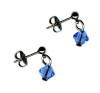 3mm titanium ball post earrings with light blue Swarovski Crystal drops