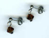 3mm titanium ball post earrings with topaz Swarovski Crystal drops