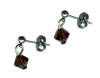 3mm titanium ball post earrings with topaz Swarovski Crystal drops