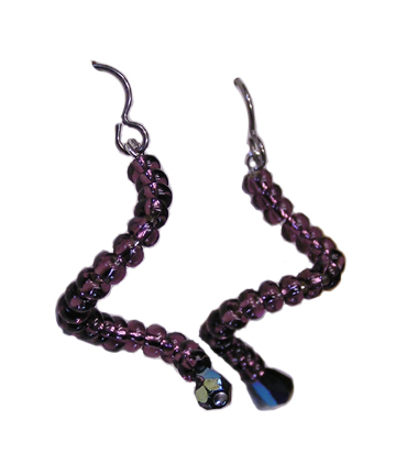 Lavender Spiral hypoallergenic earrings with titanium earwires