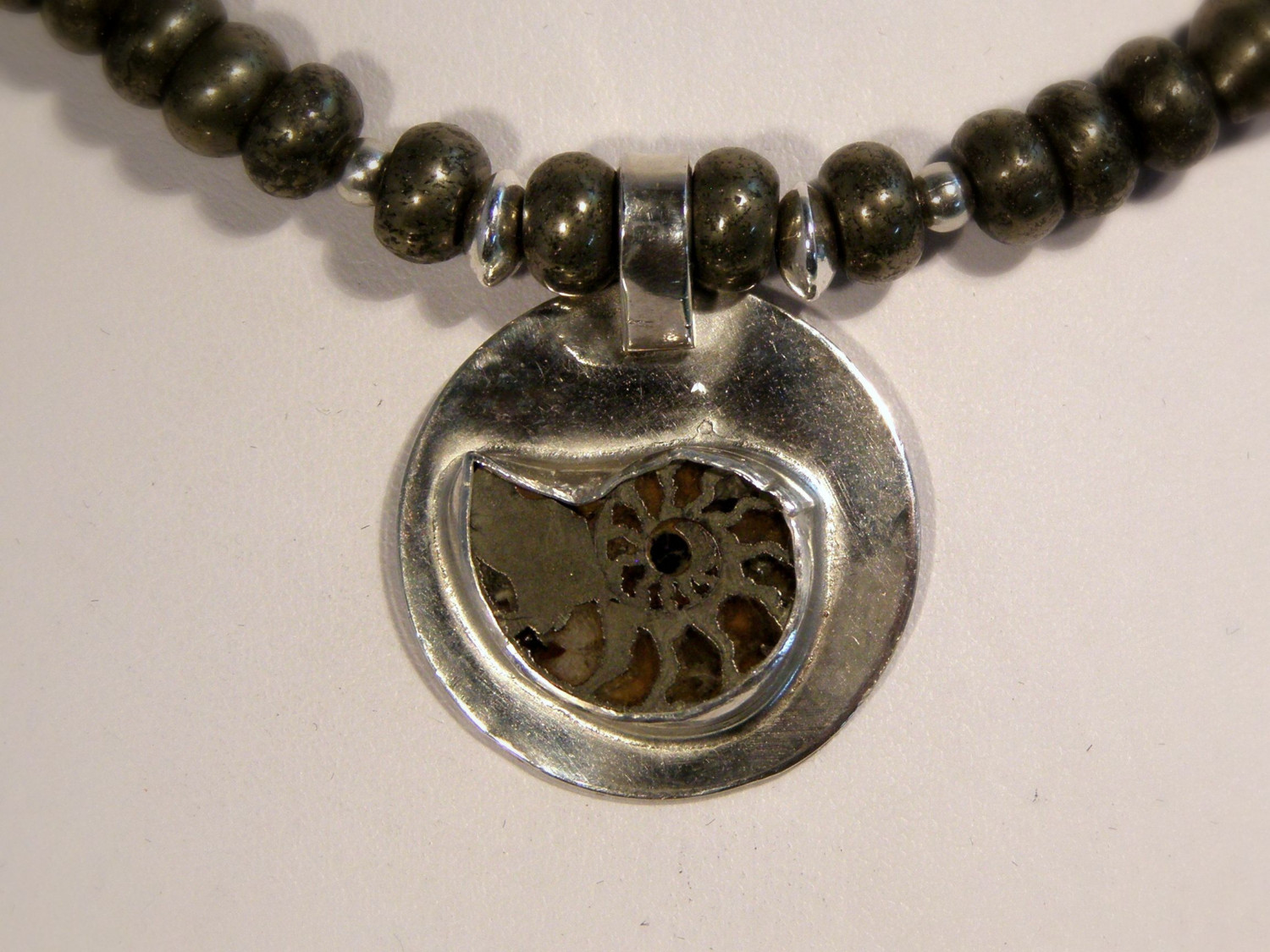 designer ammonite necklace