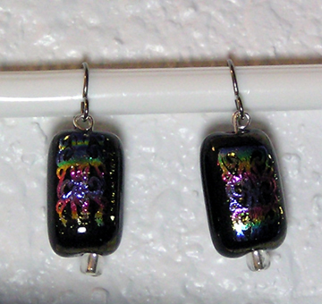 hypoallergenic dichroic glass earrings
