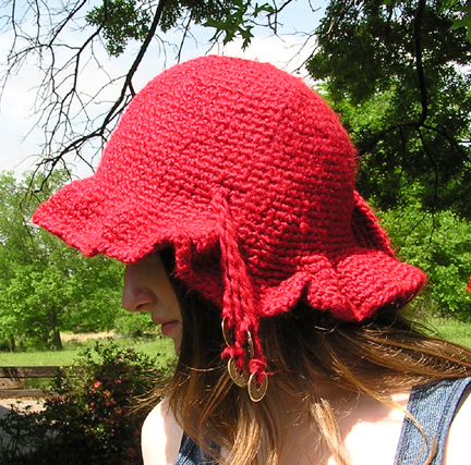 Flamboyant Aussie Crocheted hat side view