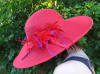 Feathered Brim Red Hat Society Hat