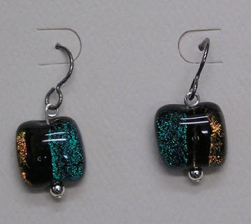 hypoallergenic dichroic glass earrings