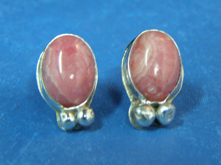 designer rhodochrosite post earrings