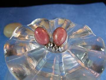 designer rhodochrosite post earrings