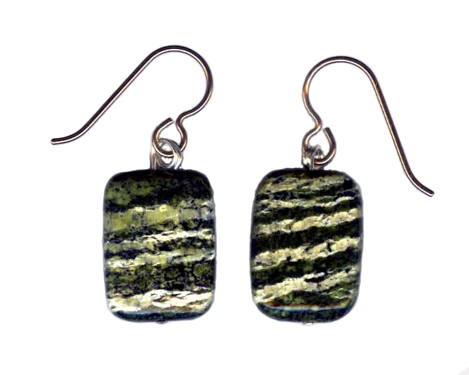 hypoallergenic silver lace agate bead earrings