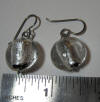 Metallic Silver glass bead hypoallergenic earrings