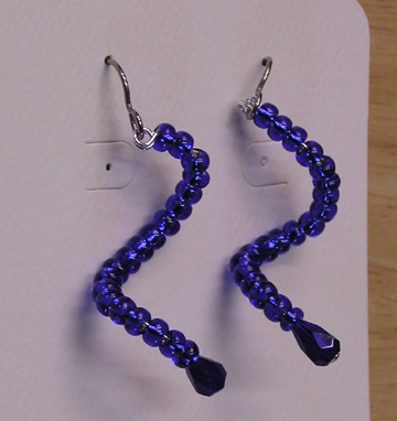 Spiral Blues hypoallergenic earrings with titanium earwires