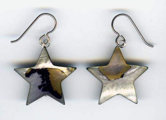 hypoallergenic Grey shell star earrings