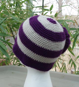 custom striped crochet cloche