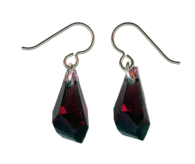 hypoallergenic Swarovski Burgandy Crystal earrings