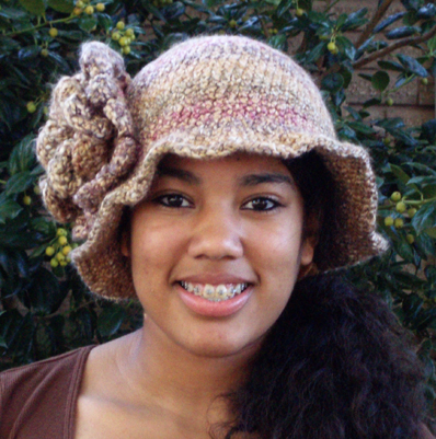 custom Sweet Charity flapper style crochet hat
