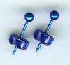 3mm titanium post earring anodized teal