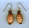 hypoallergenic handpainted pottery bead earrings