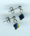 3mm titanium ball post earrings with Swarovski Crystal drops