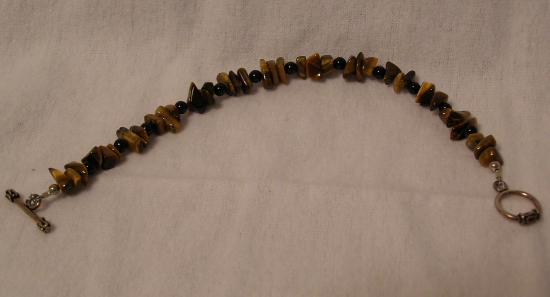 designer tigereye and black onyx bracelet