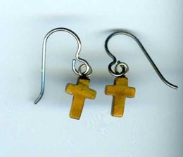 tiger eye cross earrings