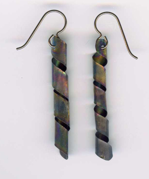 handcrafted titanium spiral earrings