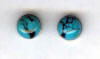 6mm turquoise cab titanium post earrings