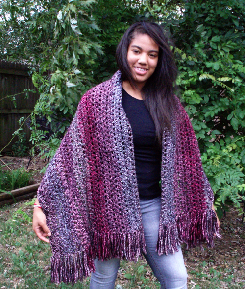 crocheted shawl