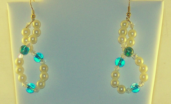 twisted wire beaded hoop earrings