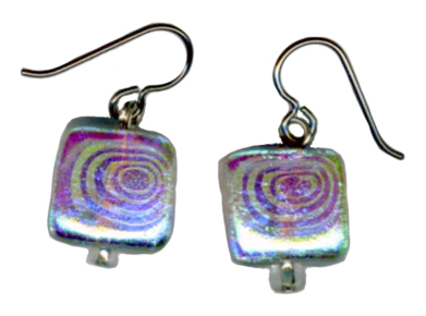 hypoallergenic dichroic glass earrings