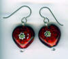 glass heart earrings