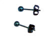 3.5mm anodized blue titanium ball post earrings