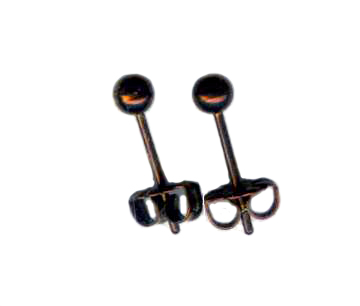 3.5mm anodized bronze titanium ball post earrings